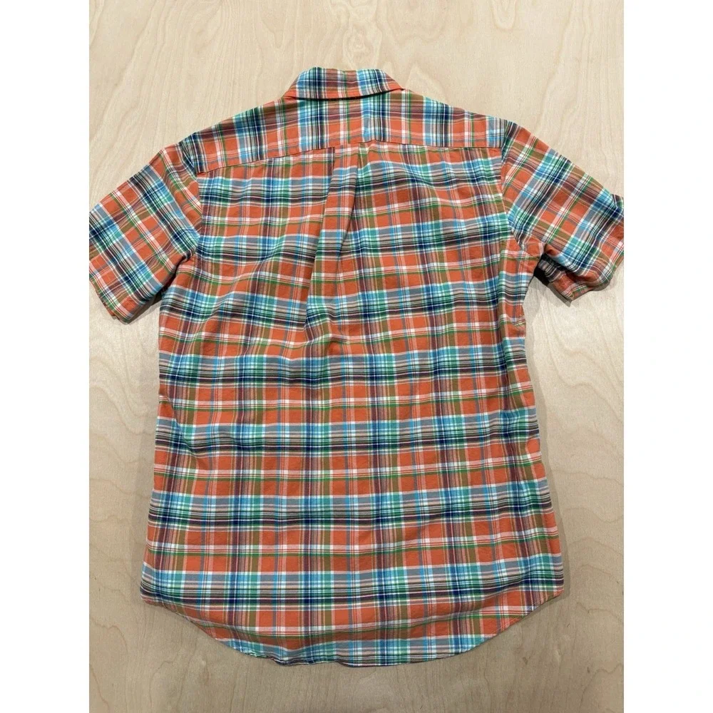 Polo Ralph Lauren Oxford Classic Fit Bright Plaid Shirt Mens Medium Flesh Pony
